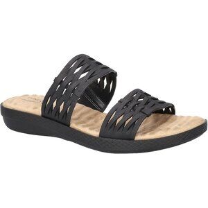 Easy Street Womens‎ Agatha Slide Sandals Size 10N NWB Black Woven Strap